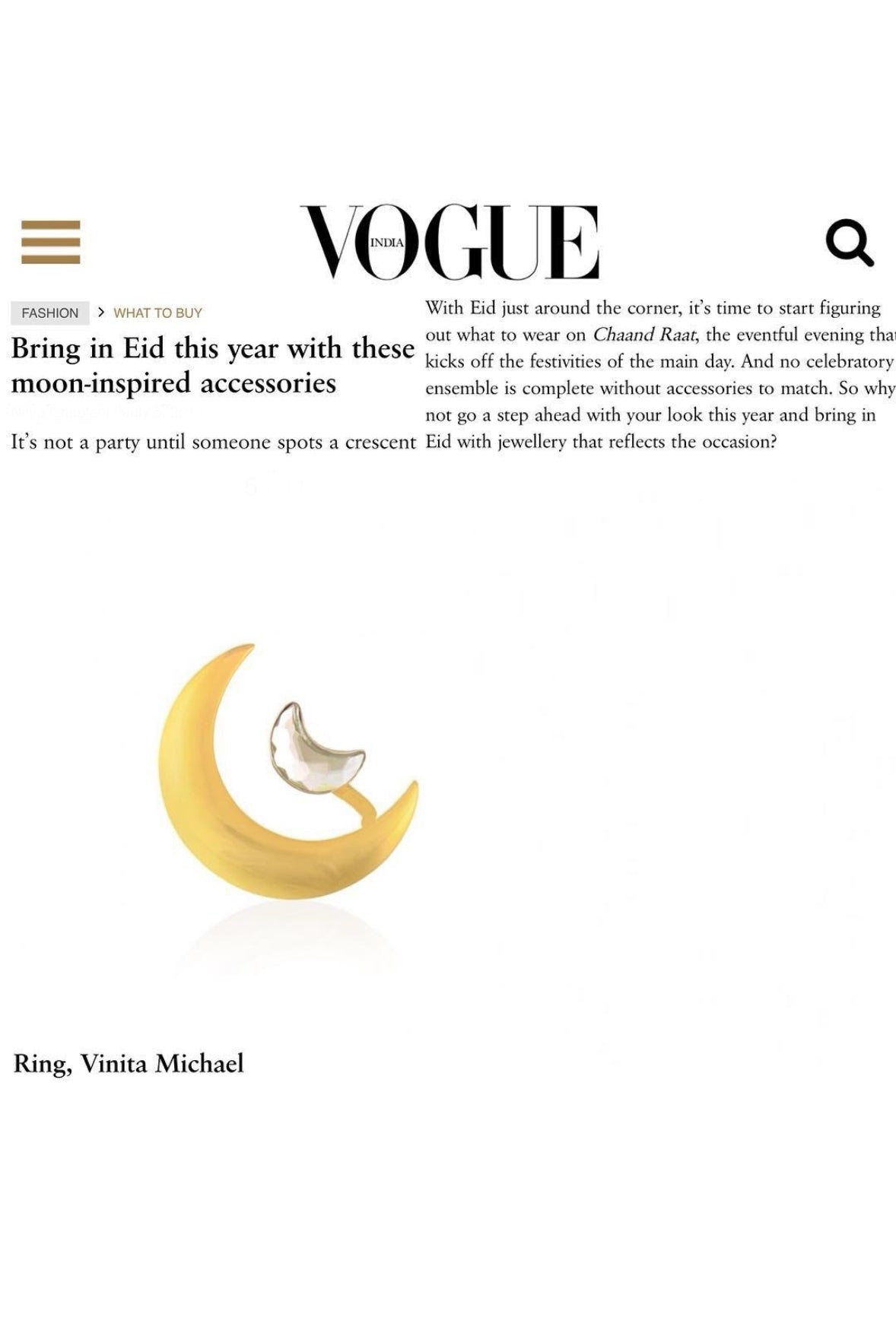 DOUBLE CRESCENT IN GOLD