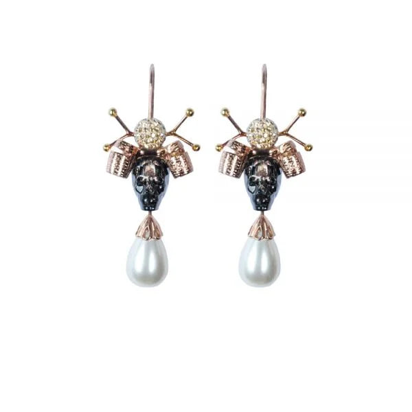 GEISHA’S MYSTERY STIFFNECK PEARL-DROP EARRINGS